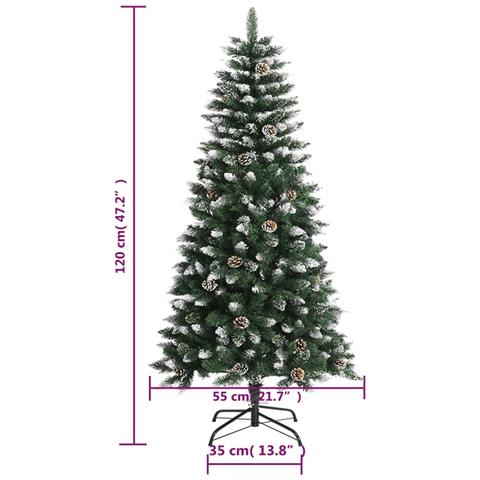 Albero Di Natale Artificiale Con Base Verde 120 Cm Pvc - Foto 2