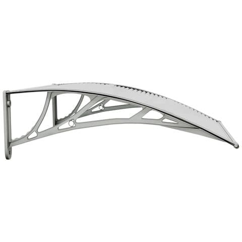 Tettoia per Porta Grigio e Trasparente 80x75 cm Policarbonato - Foto 6