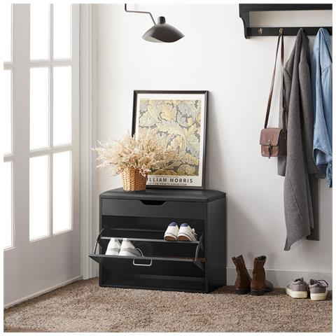 Scarpiera Salvaspazio Slim, Portascarpe Salvaspazio Regolabili,scarpiere,scarpiera Pieghevole L60*p30*a50 Cm, Nero Fsr95-sch Sobuy - Foto 5