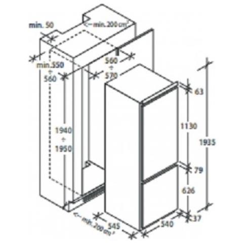 Frigorifero Combinato da Incasso CCUBT5519EW Total No Frost Multi Air Flow Classe E Capacità Netta 281 Litri - Foto 11
