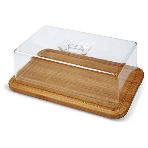 00116 contenitore per torta Rettangolare Bamboo, Vetro Trasparente - Foto 1