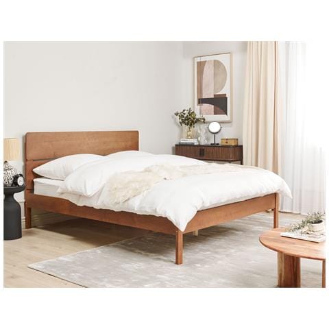 Letto Legno Boisset 160 X 200 Cm Marrone Scuro - Foto 1