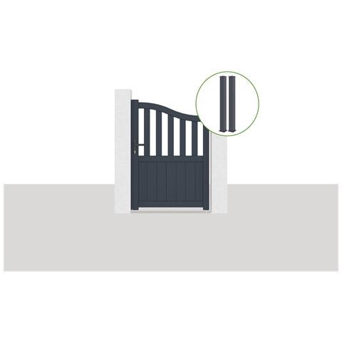 Cancello 1m Meije H. 1,4m Grigio + 2 Pali Eifel H. 166cm Grigio - Foto 1