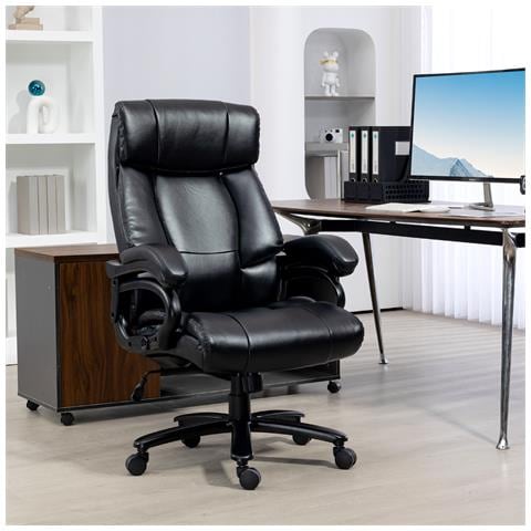 Poltrona Da Ufficio Massaggiante E Riscaldata Con 2 Punti Massaggio E 8 Programmi, Nera - Foto 2