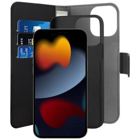 Custodia Per Iphone 13 Pro Folio 2 In 1 Cover Magnetica E Portacarte, Nero - Foto 2