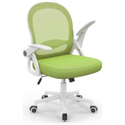 Sedia Ufficio - Sedia Scrivania Con Supporto Lombare - Poltrona Ufficio In Rete Traspirante - Sedia Da Ufficio Ergonomica Braccioli E Altezza Regolabili - Verde - Foto 1