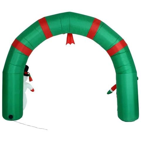 Arco Gonfiabile Natalizio Con Babbo Natale E Pupazzo Di Neve 300x240h Cm Esterno - Foto 2