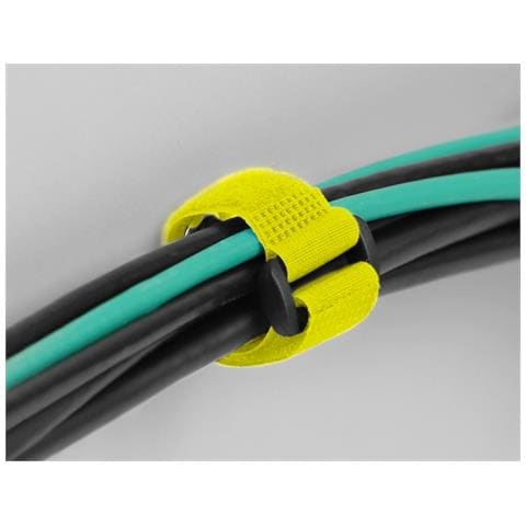 Fascetta per cavi a strappo con gancio e occhiello di fissaggio L 150 x L 20 mm giallo 5 pezzi - Foto 2