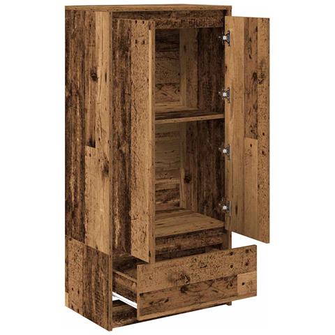 Armadio con Cassetto Legno Antico 55,5x34x119,5 cm Truciolato - Foto 2