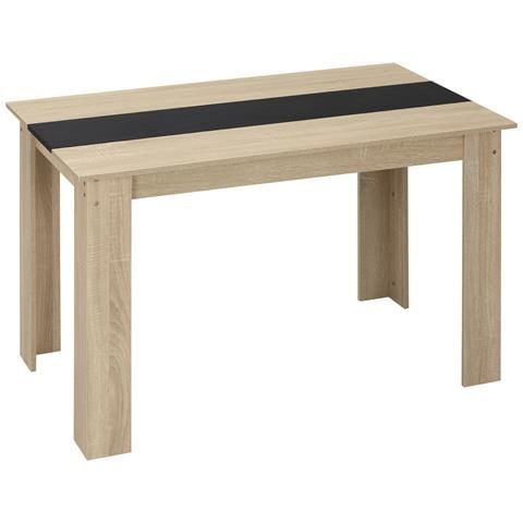Tavolo da Pranzo Moderno in Legno per 4-6 Persone, 120x69x75cm, Colore Nero e Legno - Foto 1