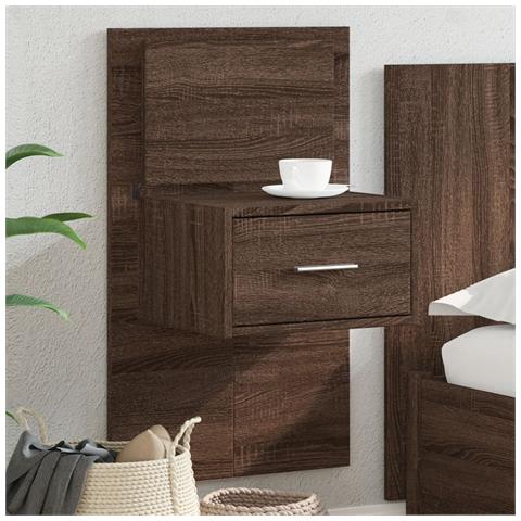 Comodino A Parete Con Luci Led Rovere Marrone - Foto 1