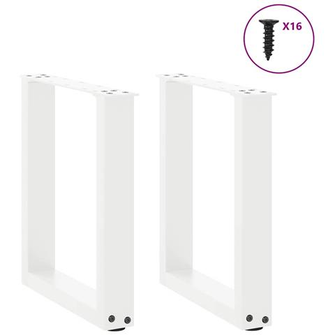 Gambe Tavolino Caffè A U 2 Pz Bianco 28x(42-43) Cm Acciaio - Foto 3