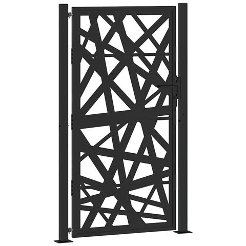 Cancello Giardino Nero 105x180 Cm In Acciaio Design Leggero - Foto 1