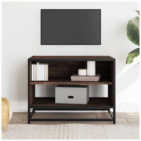 Mobile Tv Rovere Marrone 61x40x46 Cm Legno Multistrato Metallo - Foto 3