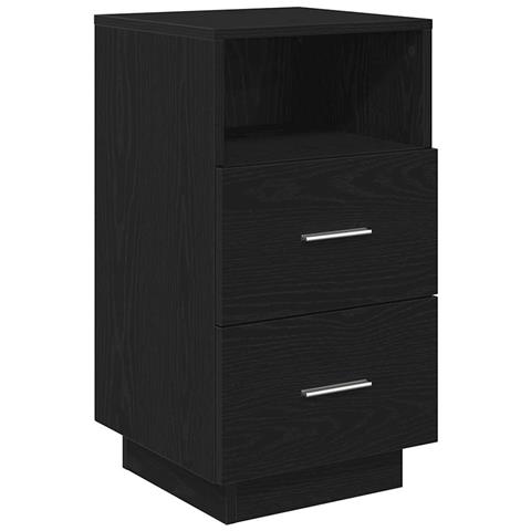 Comodino Con 2 Cassetti Nero 36x36x68 Cm - Foto 2