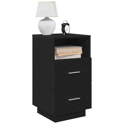 Comodino Con 2 Cassetti Nero 36x36x68 Cm - Foto 1