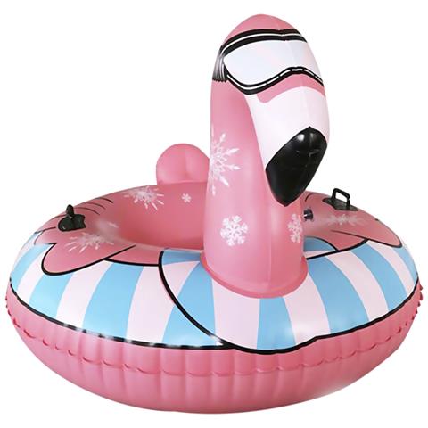 Dam  Tappetino Ibrido A Forma Di Flamenco, Per Neve E Acqua. Con Maniglie. 120x130 Cm. 120x130x90 Cm. Colore Rosa - Foto 1