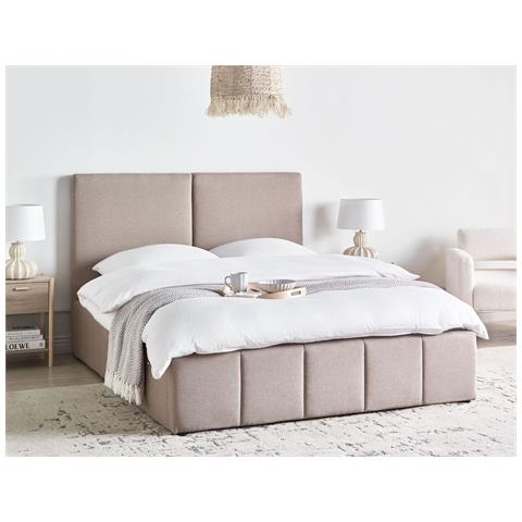 Letto Contenitore Tessuto Castelnavet 160 X 200 Cm Tortora - Foto 1