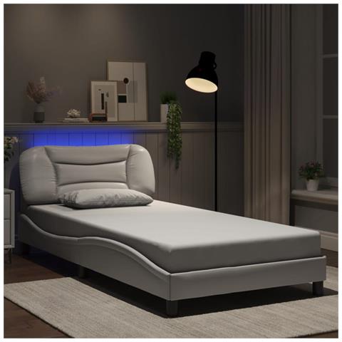 Lusso Casadino - Giroletto Con Led Senza Materasso Hvar Bianco 100x200 Cm - Foto 8