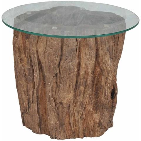 Lusso Casadino -  Tavolino Da Salotto In Legno Di Teak E Vetro 50x40 Cm - Foto 1