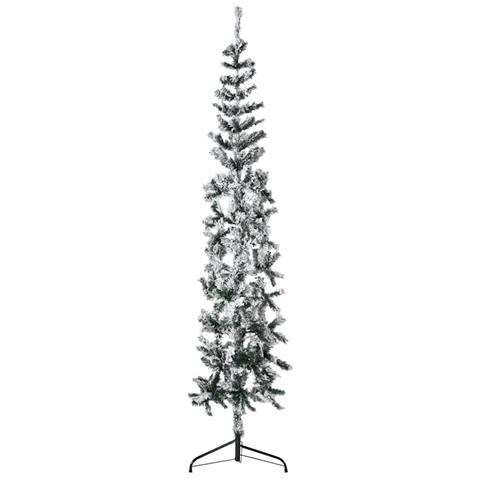 Lusso Casadino -  Albero Natale Artificiale Sottile A Metà Neve Fioccata 180 Cm - Foto 2