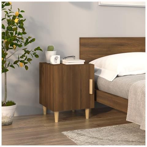 Comodino Rovere Marrone In Legno Multistrato - Foto 8