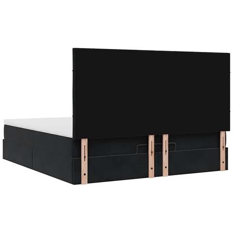 Struttura Letto Pouf con Materassi Nero 200x200 cm Velluto - Foto 9