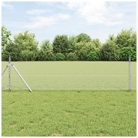 Recinto Esagonale  0.5x10 m Acciaio Zincato, Pali per Recinto  7 pz Ø32 mm 100 cm Acciaio Zincato - Foto 2