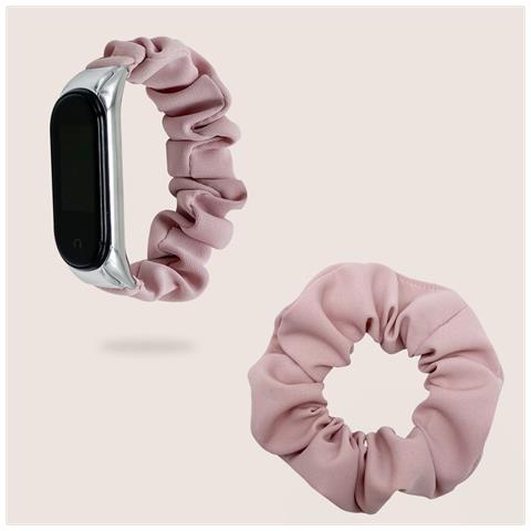 Cinturino Elastico Per Braccialetto Compatibile Con Xiaomi Mi Band 8 - Design Scrunchie Pink - Foto 5
