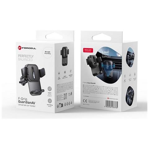 Supporto Auto A Molla Da Bocchetta Auto Air F-grip Guardianav Black Per Smartphone - Foto 5