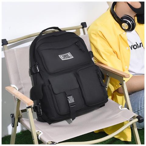 Zaino Casual Versatile Per Studenti - Grande Capacità, Spallacci Imbottiti Black - Foto 7
