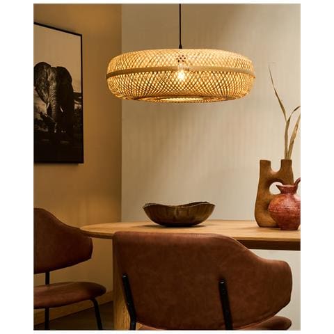 Lampadario Lajas Legno Di Bambù Naturale - Foto 1