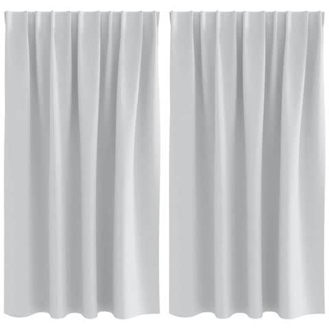 Tende con tende 2 pcs Grigio Chiaro 140x140cm Poliestere - Foto 1