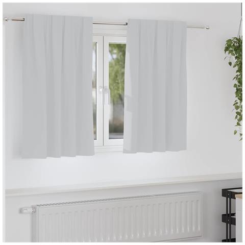 Tende con tende 2 pcs Grigio Chiaro 140x140cm Poliestere - Foto 2