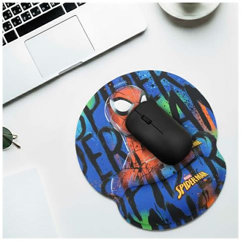 Tappetino Per Mouse Ergonomico Xxl Con Poggiapolsi Design Spiderman, Multicolore - Foto 2