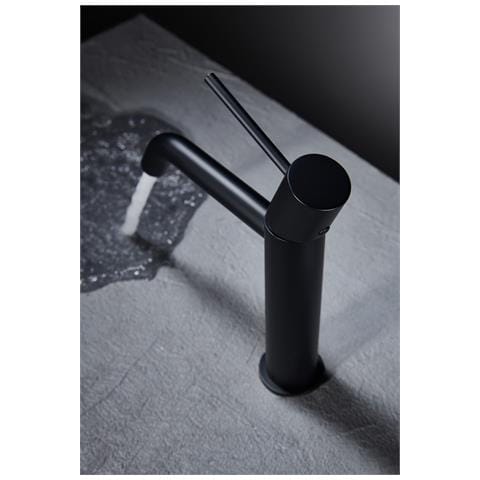 Miscelatore Monocomando Lavabo Con Corpo In Ottone E Zama Cartuccia Ceramica 26mm Tubi Flessibili Tre Ottavi Finitura Nero Opaco Serie Monza -bdm039-1ng - Foto 4