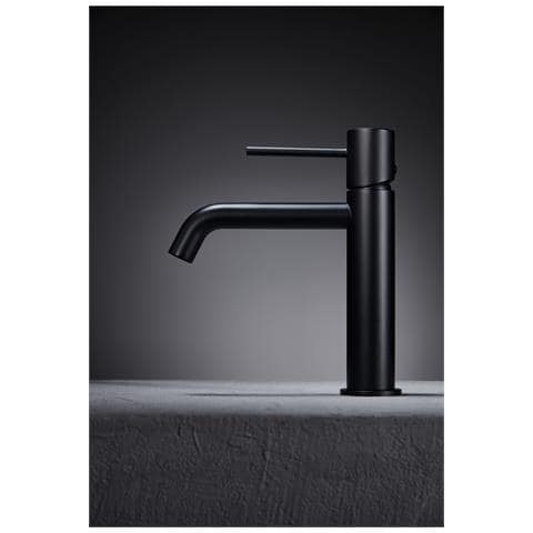 Miscelatore Monocomando Lavabo Con Corpo In Ottone E Zama Cartuccia Ceramica 26mm Tubi Flessibili Tre Ottavi Finitura Nero Opaco Serie Monza -bdm039-1ng - Foto 1