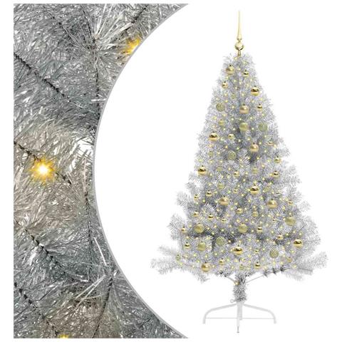 Albero di Natale artificiale con luci integrate Argento 180 cm - Foto 1