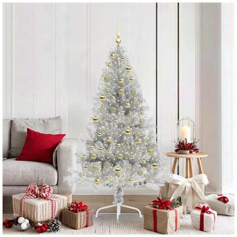 Albero di Natale artificiale con luci integrate Argento 180 cm - Foto 2