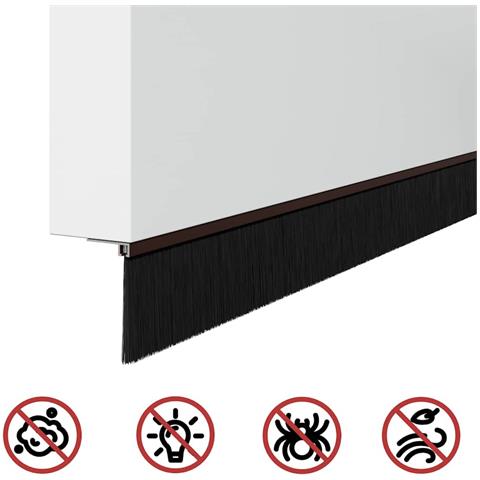 Spazzole per porte autoadesive 6 pcs Marrone 100 cm - Foto 9