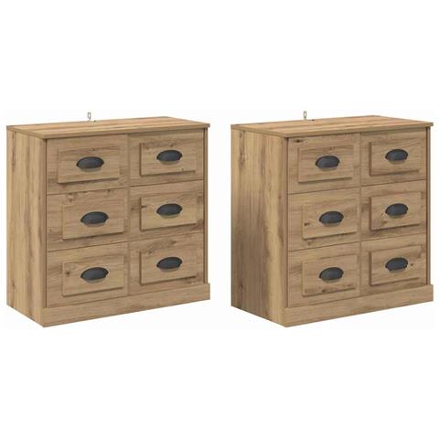 Sideboards 2 pcs Rovere artigianale 70 x 35,5 x 67,5 cm - Foto 1