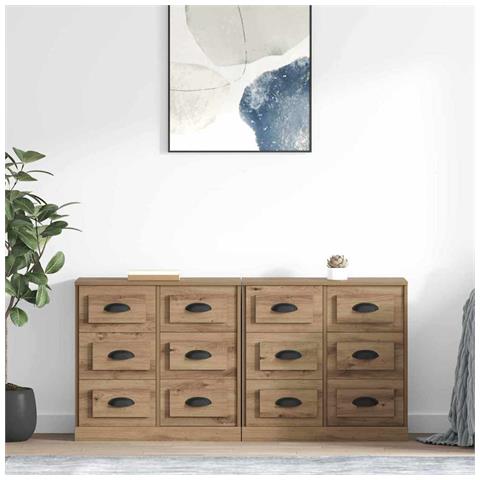 Sideboards 2 pcs Rovere artigianale 70 x 35,5 x 67,5 cm - Foto 2