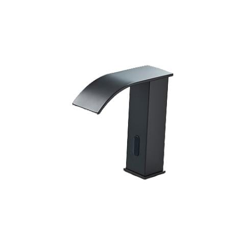 Rubinetto per lavabo da bagno, Blackswan, tipo M183, modello corto nero con bocca a cascata e sensore, misura 15 cm - Foto 1