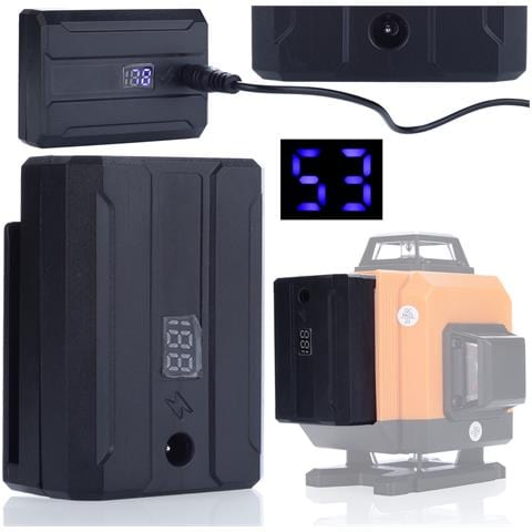 Batteria Con Display 3500 Mah Per Livella Laser - Alta Capacità, Sicurezza | 3.7v, 4.2v, 5v | Compatibile Con Hilda, Pracmanu, Heckermann - Foto 1