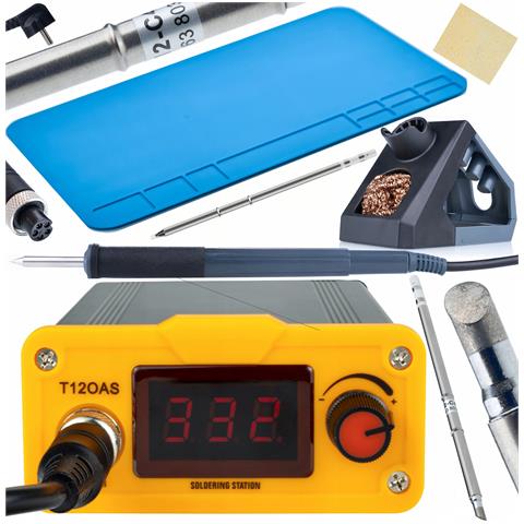 Stazione Saldante T12 Orange Akbash Standard - Riscaldamento Rapido, 75w | Temperatura 200-450°c | Include Punte T12-bc4, T12-d24, Tappetino Silicone - Foto 1