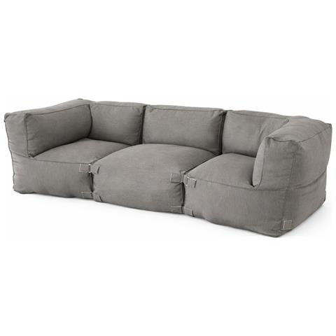 Praiano Salotto Da Giardino Modulare Da 3 Posti Grigio In Tessuto Idrorepellent - Foto 1