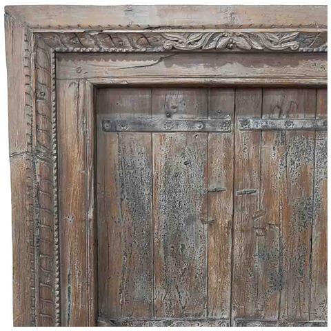Finestra Artigianale In Legno Marrone 99x11x148h Cm - Foto 2