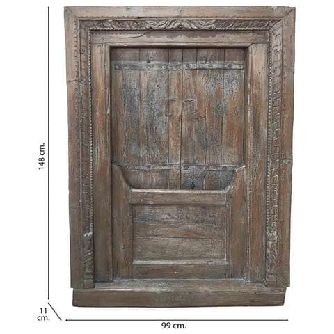 Finestra Artigianale In Legno Marrone 99x11x148h Cm - Foto 4