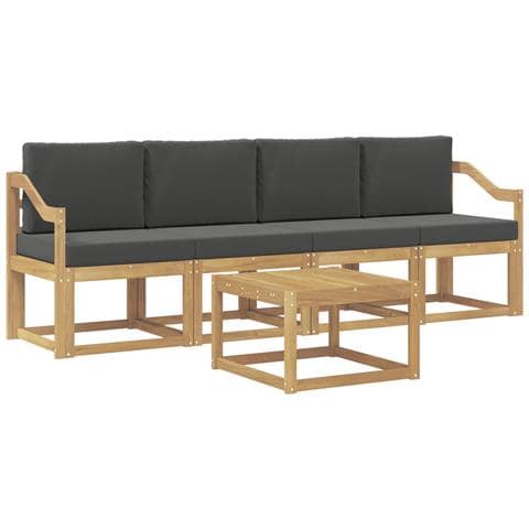 Set di divani da esterno con cuscino 5 pcs Bianco e Antracite - Foto 1