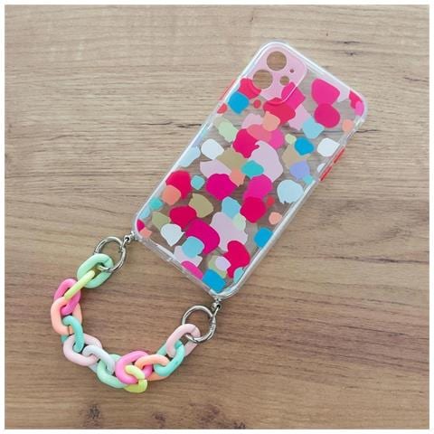 Custodia A Catena Colorata In Gel, Flessibile Ed Elastica, Con Ciondolo A Catena, Per Samsung Galaxy A32 5g, Multicolore (4) - Foto 2